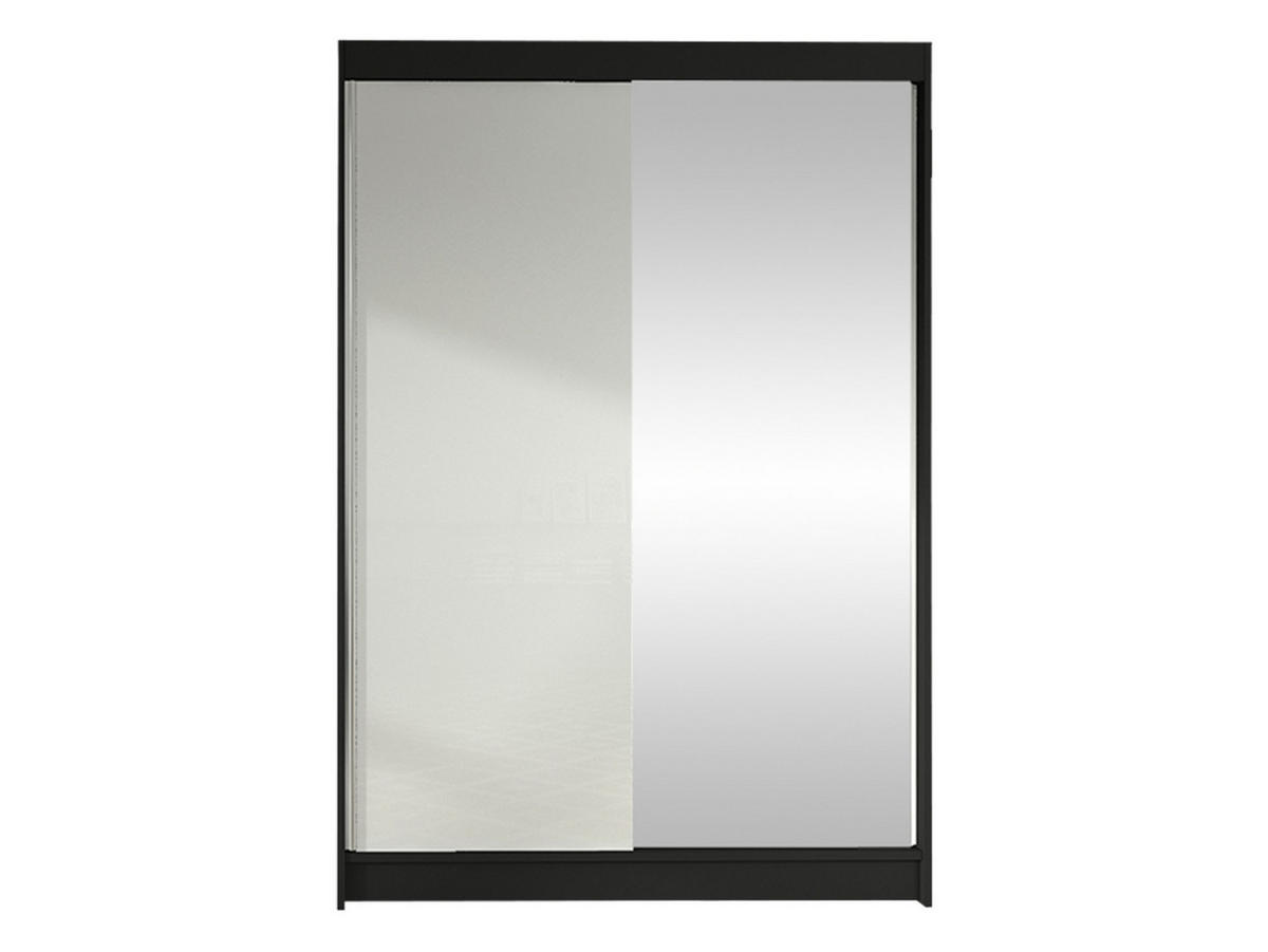 SCHWEBETÜRENSCHRANK Lino I - Schwarz/Weiß, Holzwerkstoff/Metall (120/200/58cm) - MIRJAN24