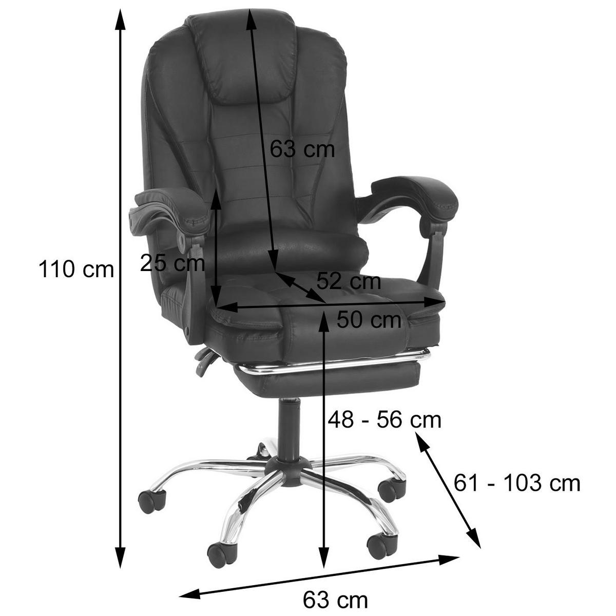 BÜROSTUHL Schwarz - Schwarz, Textil (63/110/103cm) - MCW