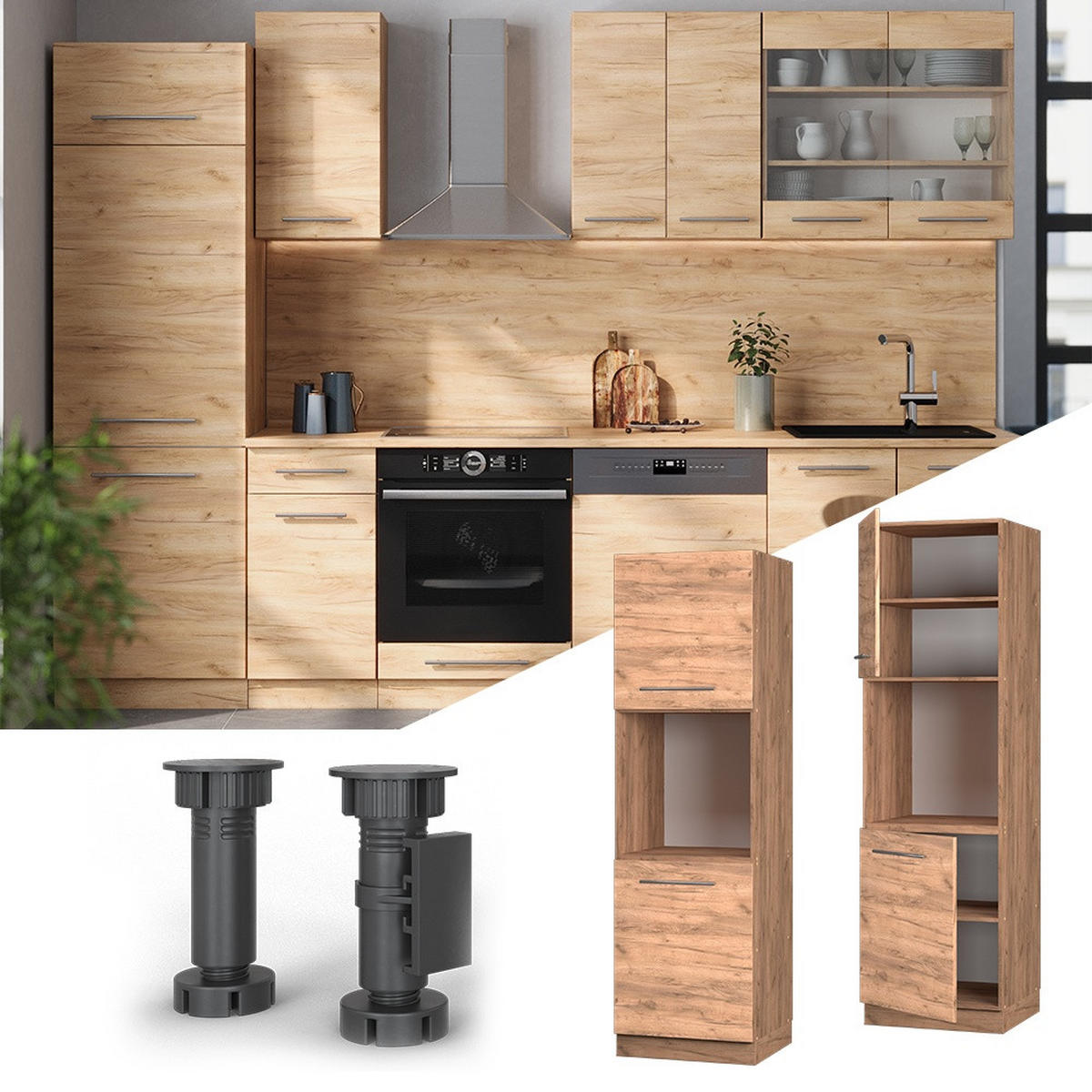 DULAP DE TRANSFORMARE A SOBEI Fame-Line Stejar Goldkraft 60 cm deschide - stejar miere, compozit lemnos (60/206.8/58.1cm) - Vicco