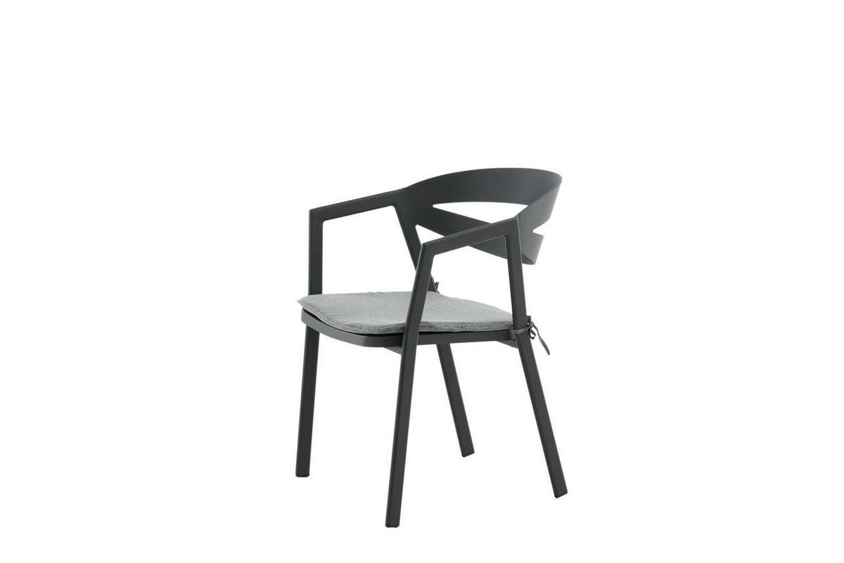 GARTENSTUHL Schwarz - Schwarz, Holzwerkstoff (59/76/62cm) - ebuy24