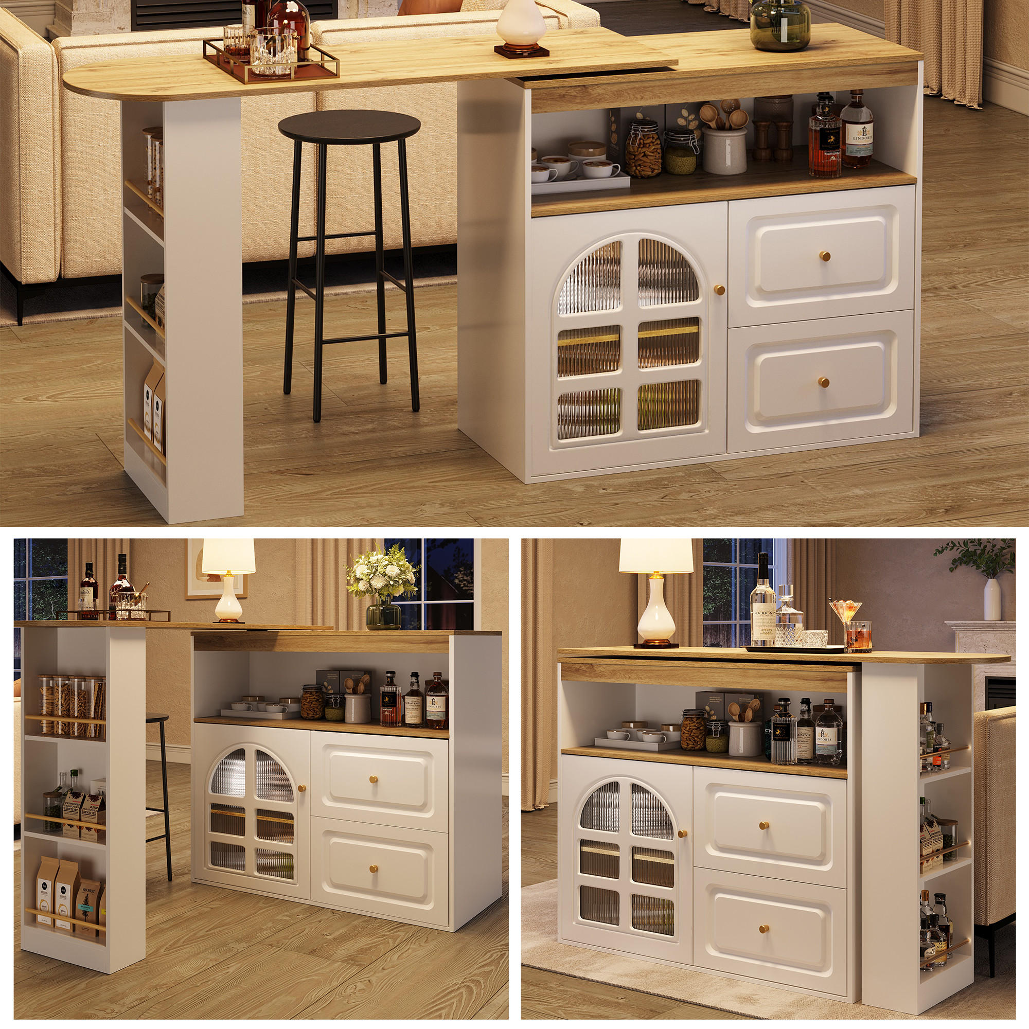 XXXLutz Dreh‑Sideboard Weiß 138x104x39 cm