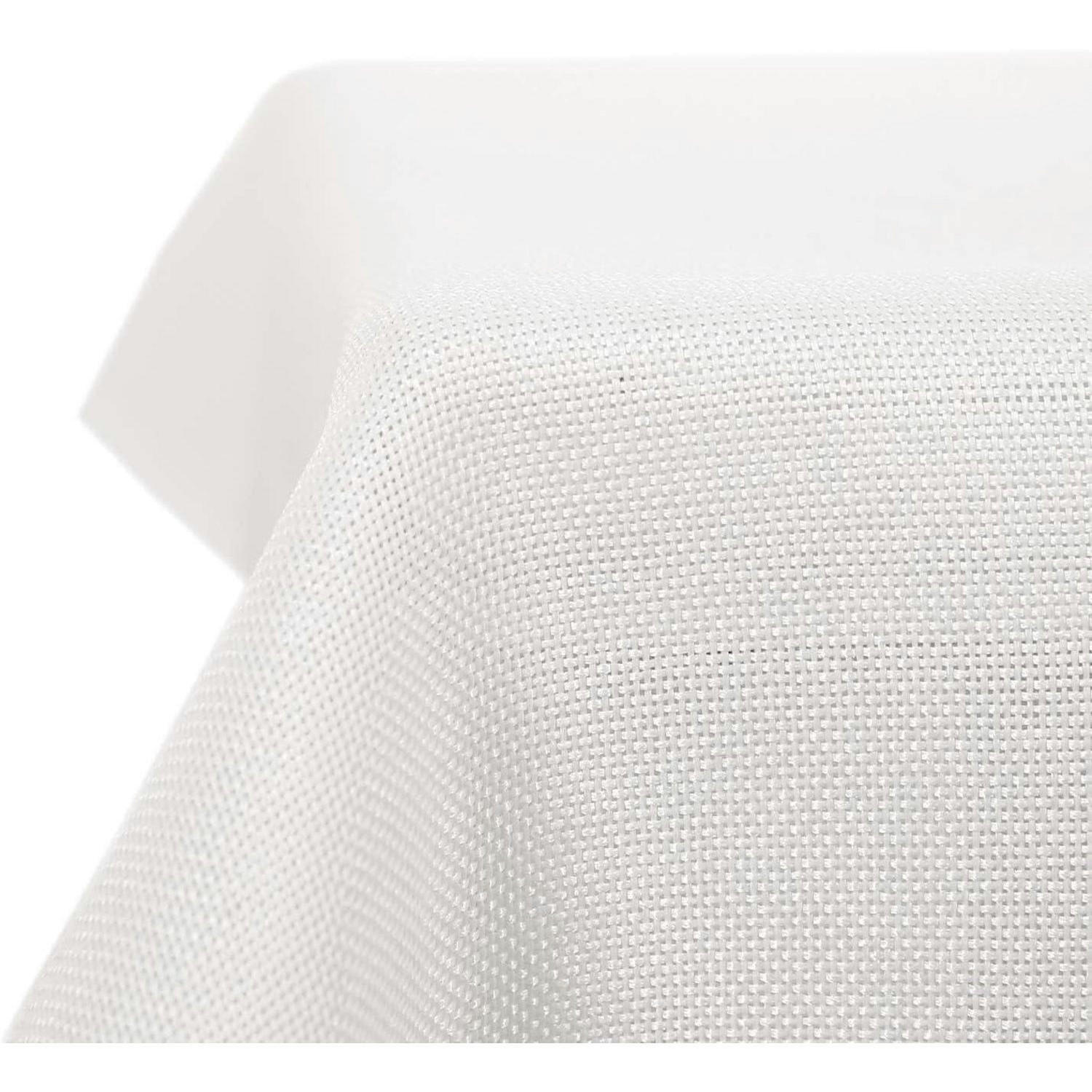 TISCHDECKE Leinenoptik Abwaschbar Weiß 274 x 137 cm - Weiß, Textil (274/137/1cm)