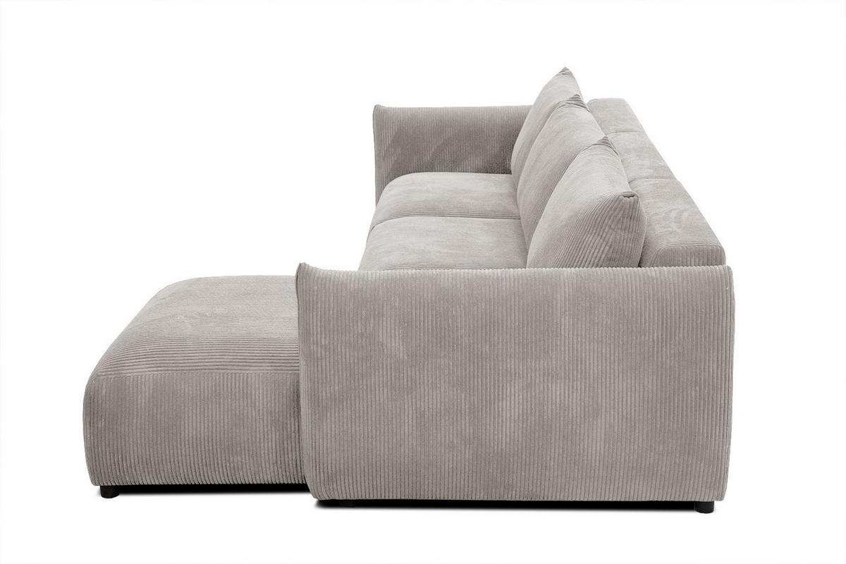 ECKSOFA TAUER 5-Sitzer, weiß - Schwarz/Weiß, Holzwerkstoff/Kunststoff (294/173cm) - Courtois Laville