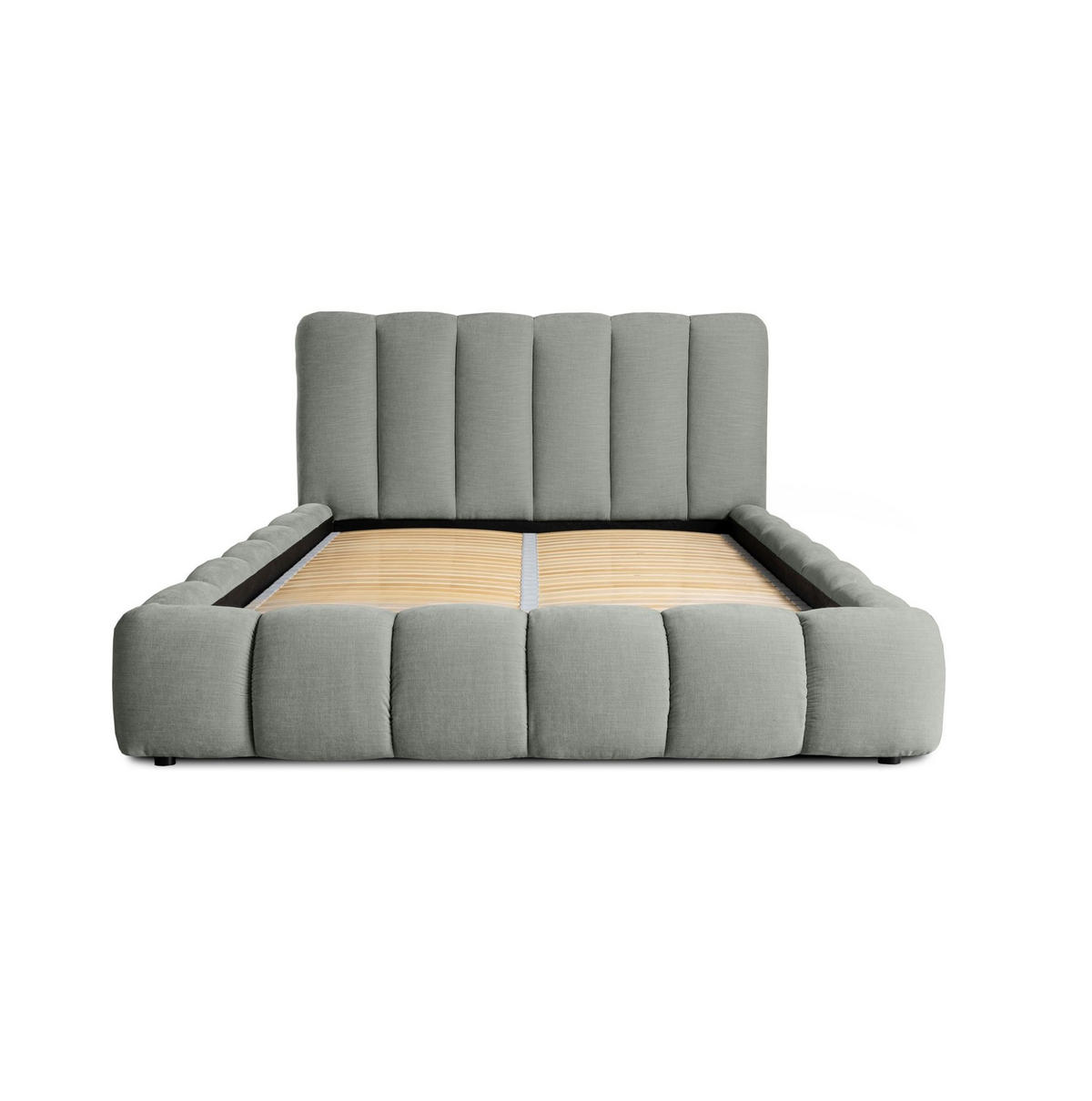 POLSTERBETT Doppelbett Heda In Stoff Boston - Grau, Holzwerkstoff/Textil (140/200cm) - Fun Möbel