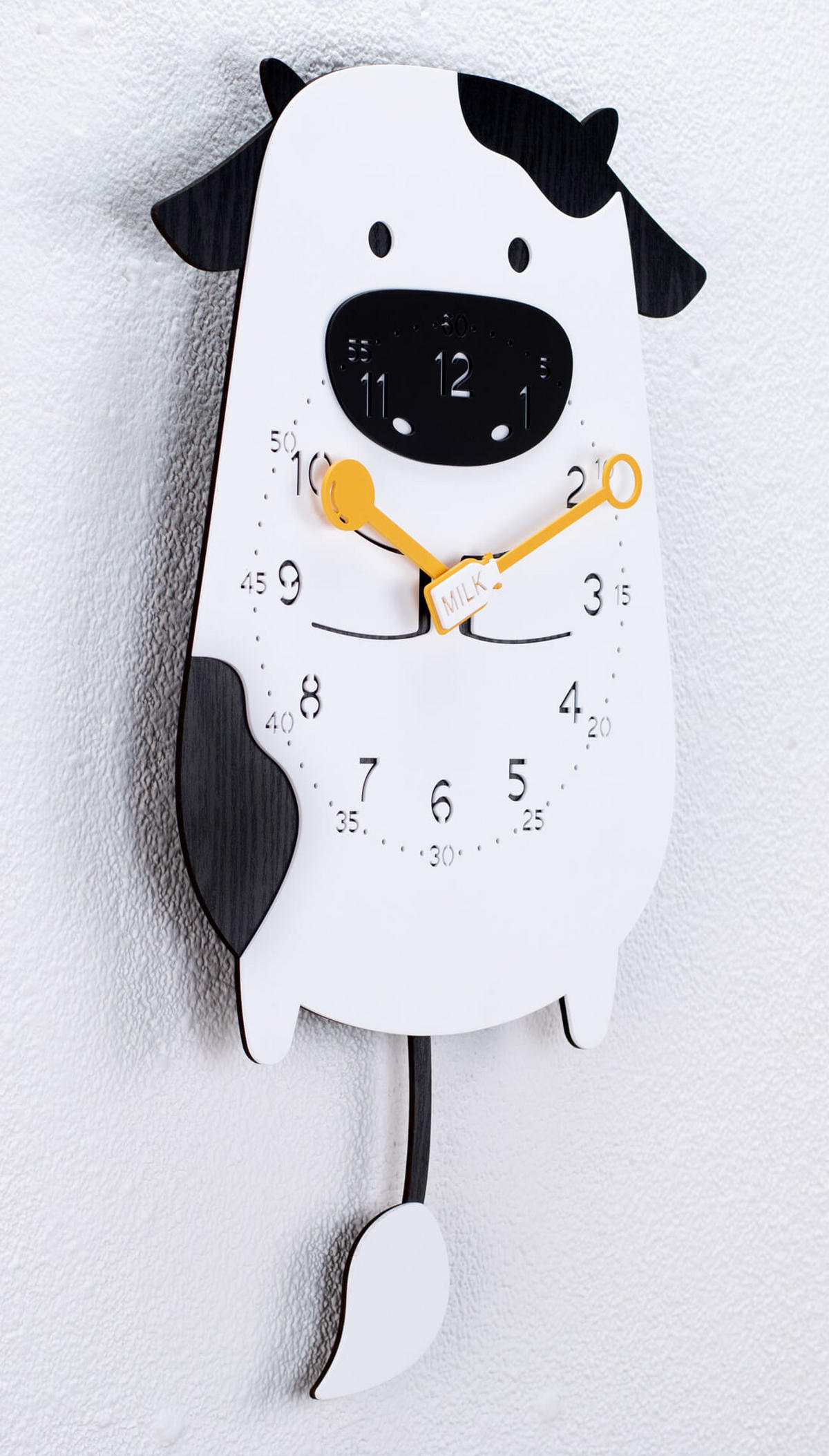 WANDUHR Design Schwarz 31/51 cm - Schwarz, Holzwerkstoff (0.62/50.6/1cm) - ONZENO