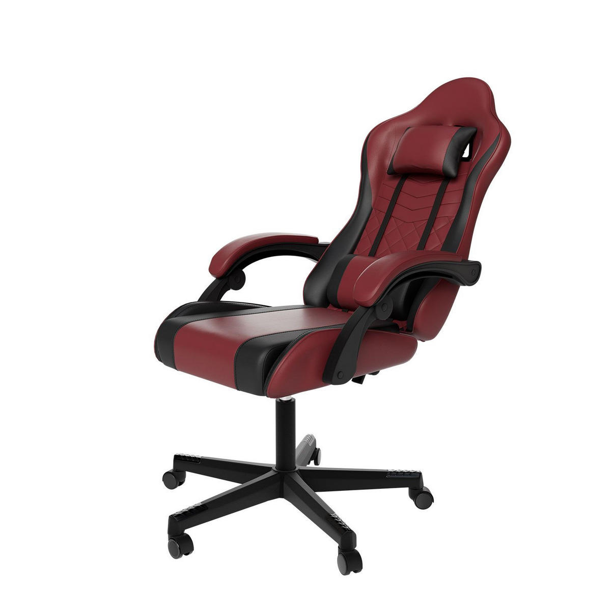 GAMINGSTUHL HyperSeat bordeaux/schwarz - Bordeaux, Kunststoff (63/131/121cm) - Juskys
