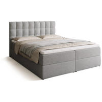 BOXBETT Detroit mit Topper 160/200 Hellgrau - Hellgrau, Holzwerkstoff/Textil (160/200cm) - Bromarkt