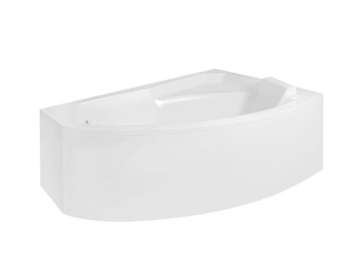 BADEWANNE Eckwanne RIMA 150/95 Rechts mit Schürze Ablauf Füße - Weiß, Kunststoff (95/58.5/150cm) - bad land
