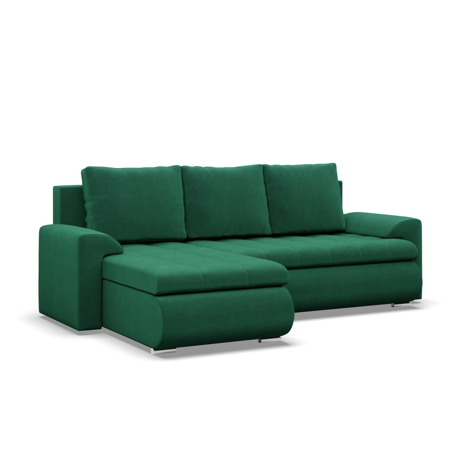 ECKSOFA LINKS MIT SCHLAFFUNKTION FORESTA, Dunkelgrün - Dunkelgrün, Textil (230/159cm) - Mebligo