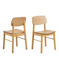 DESIGN-STUHL - Klares Holz - 2er-Set - Eschefarben, Holz (44/80/48cm) - Drawer