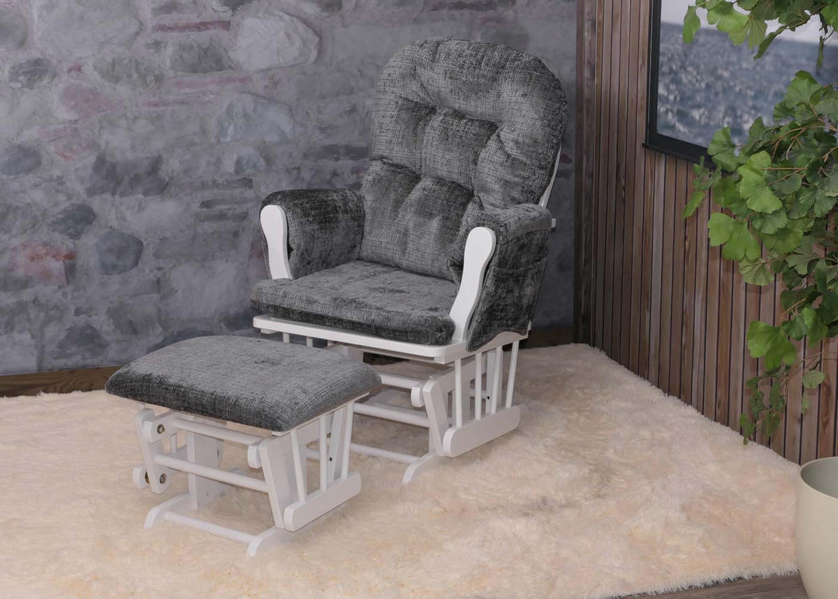 RELAXSESSEL Grau, Weiß - Weiß/Grau, Textil (75/100/71cm) - MCW