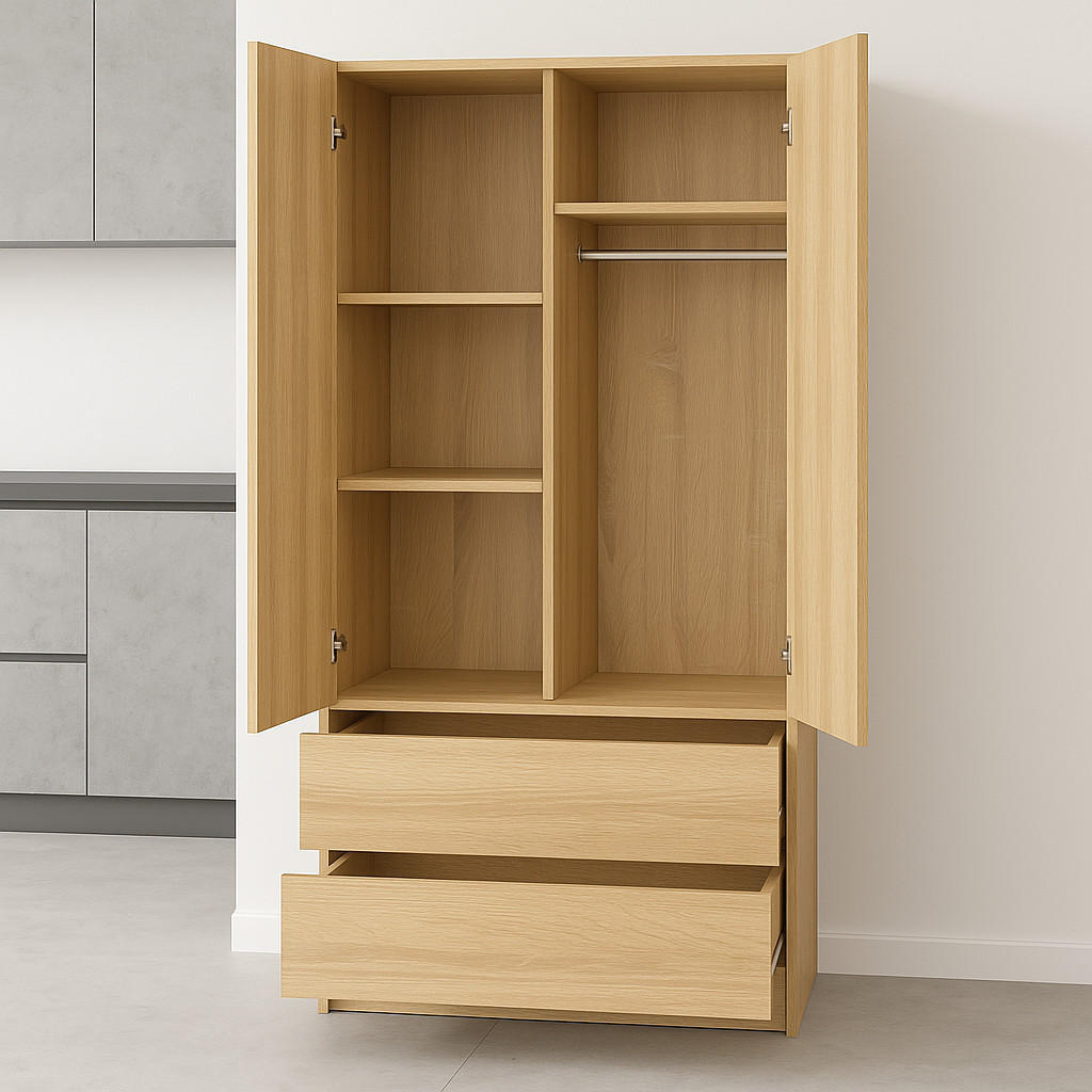 KLEIDERSCHRANK sz07 sonoma - Sonoma Eiche, Holzwerkstoff (86/180/57cm) - roe furniture