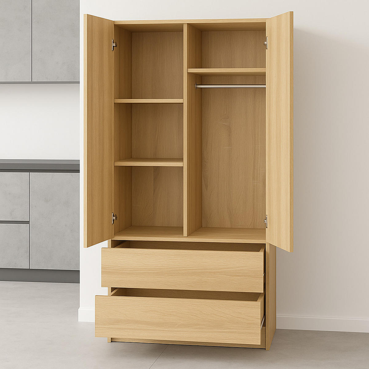 KLEIDERSCHRANK sz07 sonoma - Sonoma Eiche, Holzwerkstoff (86/180/57cm) - roe furniture
