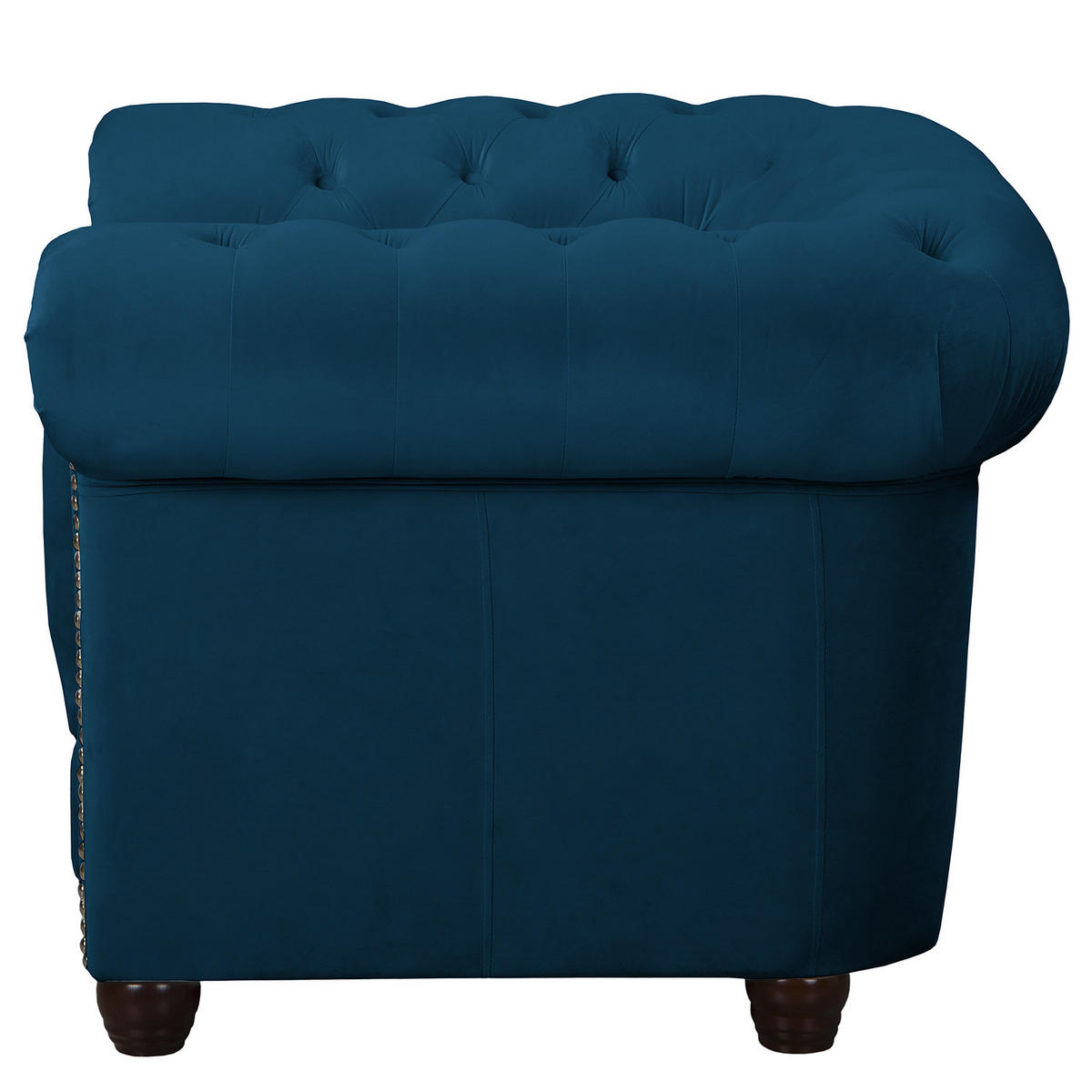 SESSEL - Buchefarben/Dunkelblau, Buchenholz/Textil (104/72/86cm) - home24