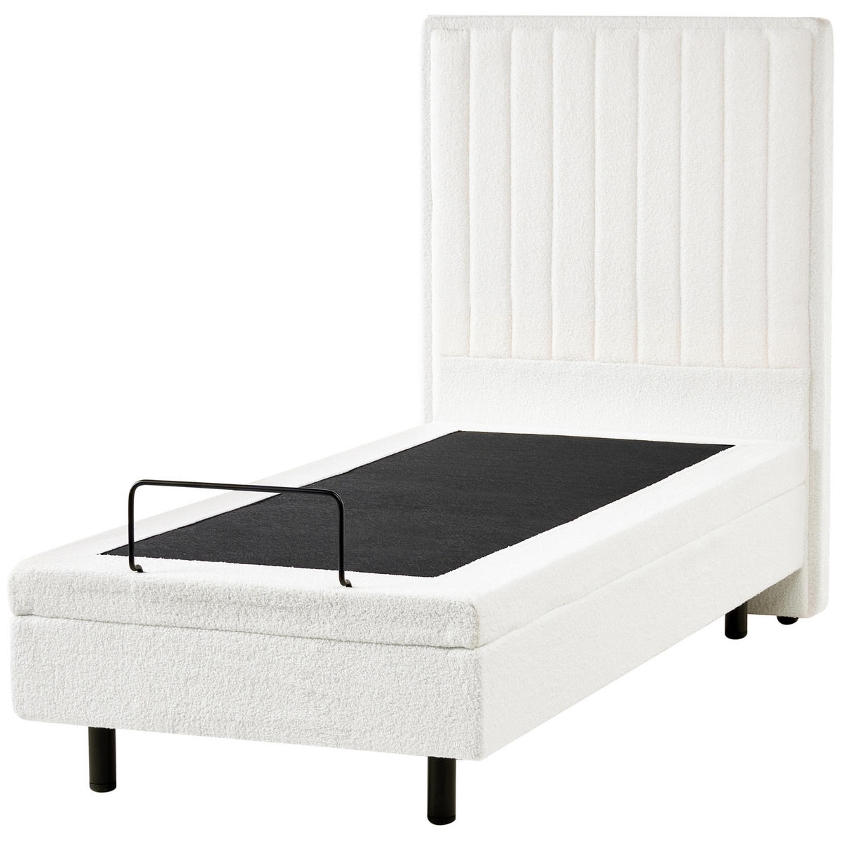 BETT 80/200 cm Cremeweiß Duke II - Schwarz/Weiß, Textil (80/200cm) - Beliani