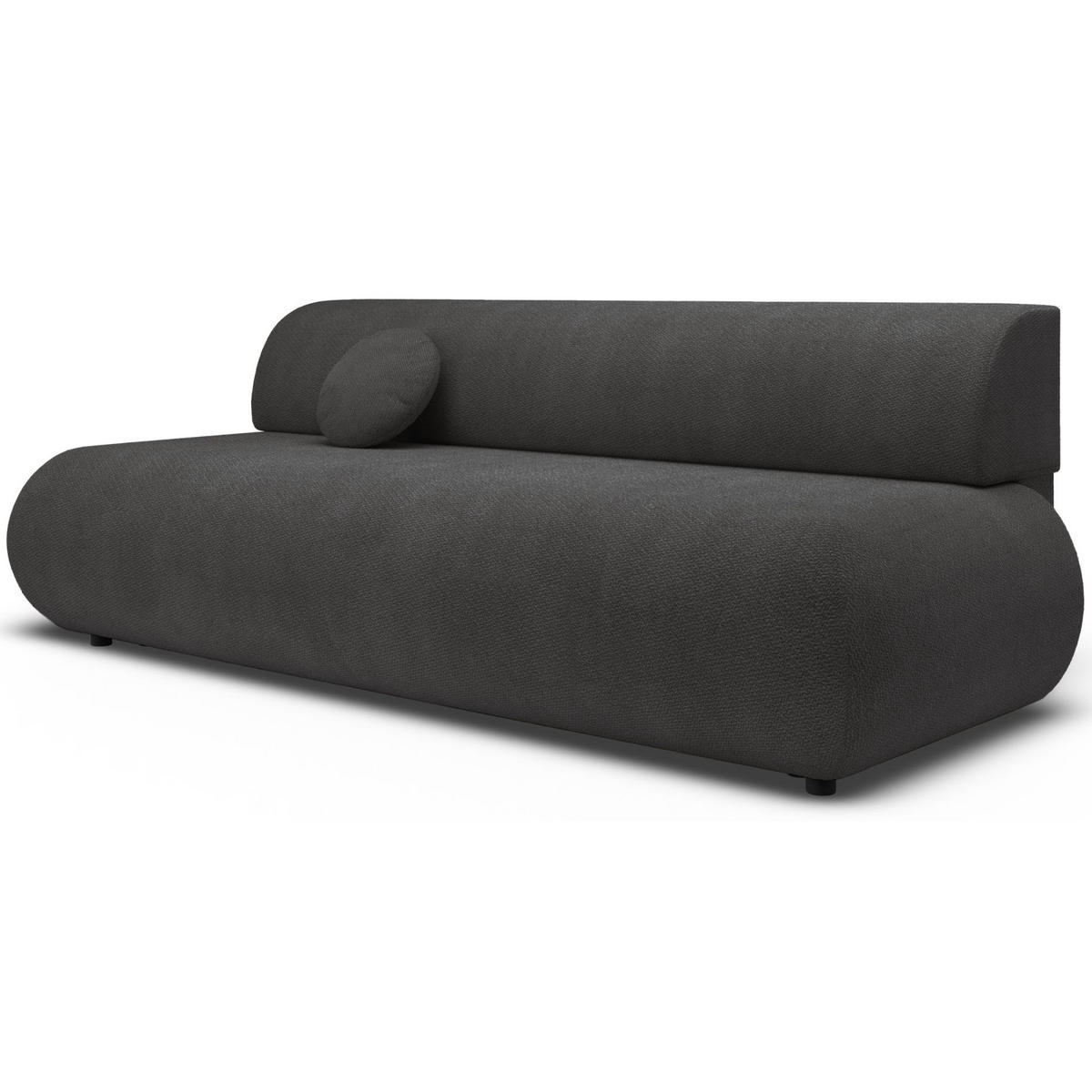 3-SITZER SCHLAFSOFA Graphit Chenille - Schwarz, Kunststoff/Textil (214/74/100cm) - Selsey