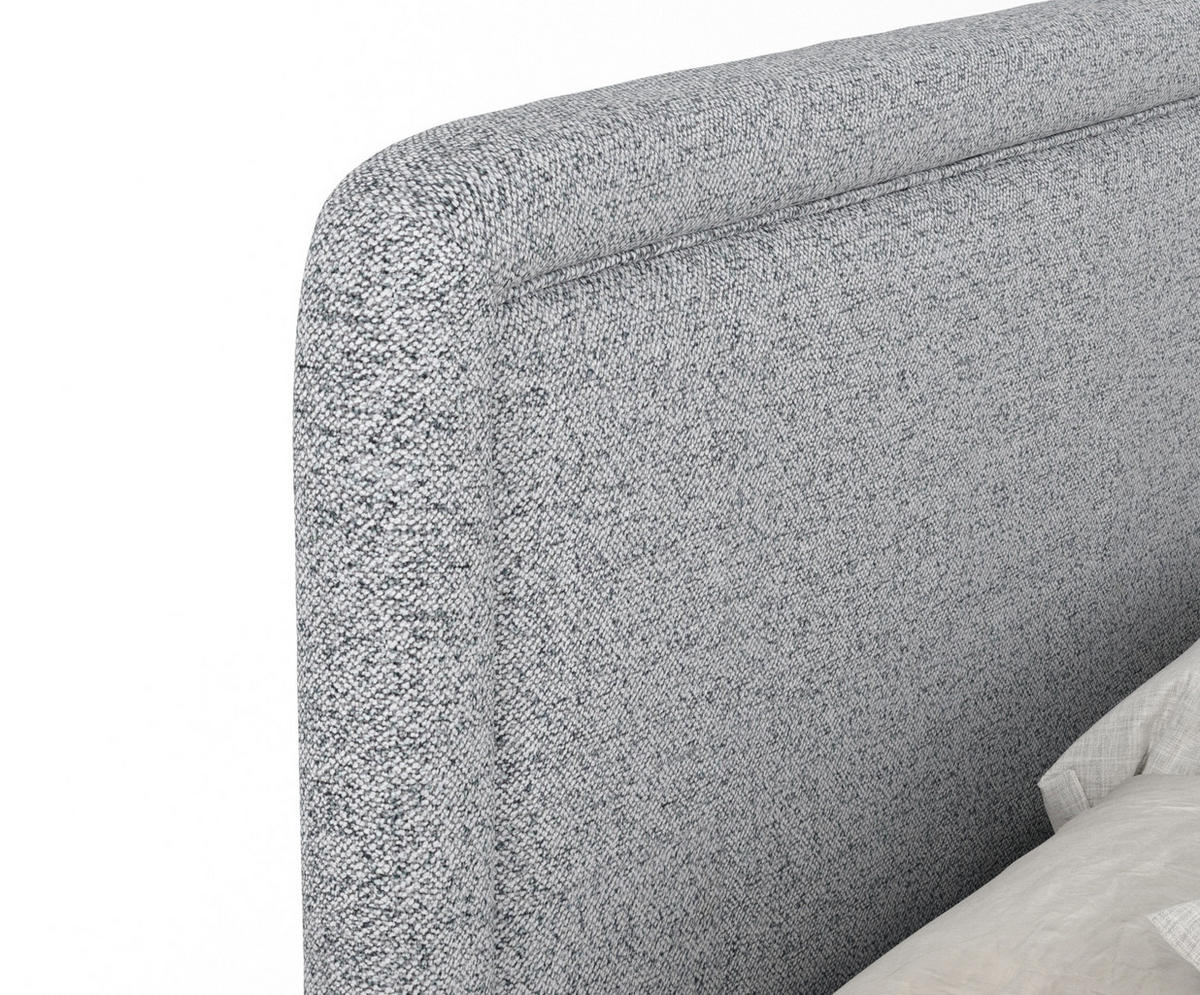 BOXSPRINGBETT Salvi Grau 160/200 cm mit Latex-Topper - Silberfarben/Grau, Holz/Holzwerkstoff (160/200cm) - Maison de Reve
