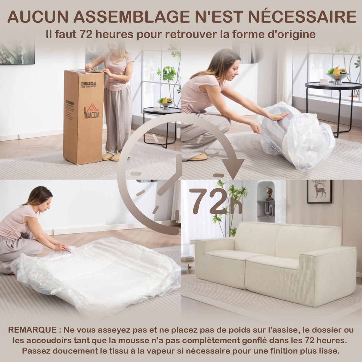 3-SITZER-SOFA DE-13472 mit Kordelsamt, keine Montage Beige - Beige, Textil (90/85/230cm) - ComfortXL