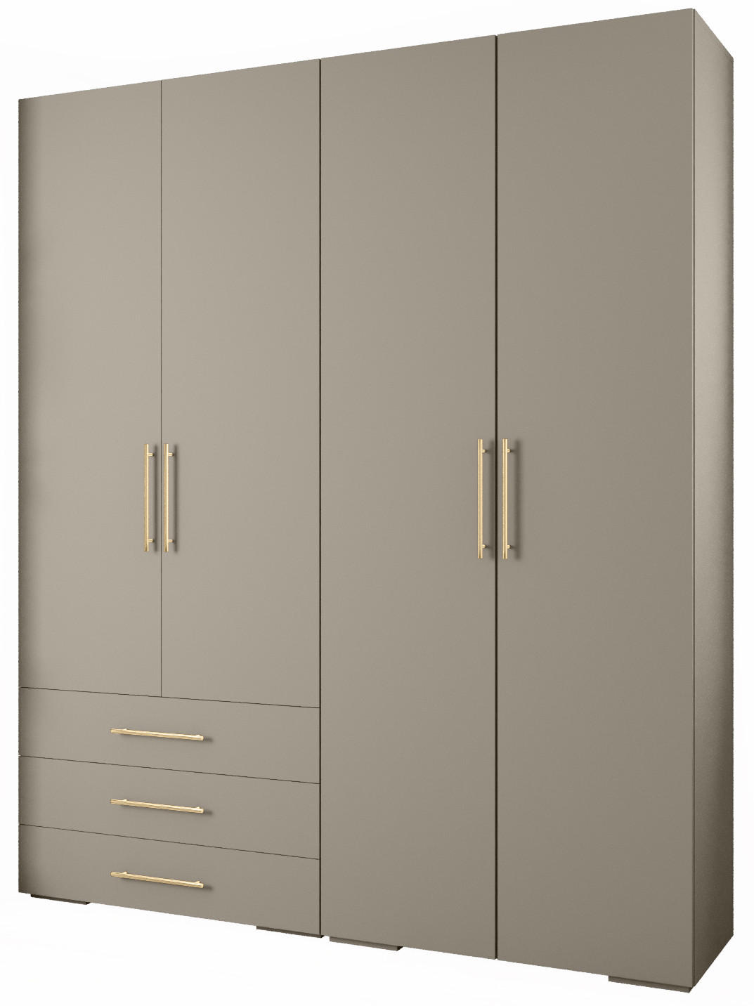 Abiks Möbel Garderoben-Set Kaschmir, Gold 200x236.7x47 cm