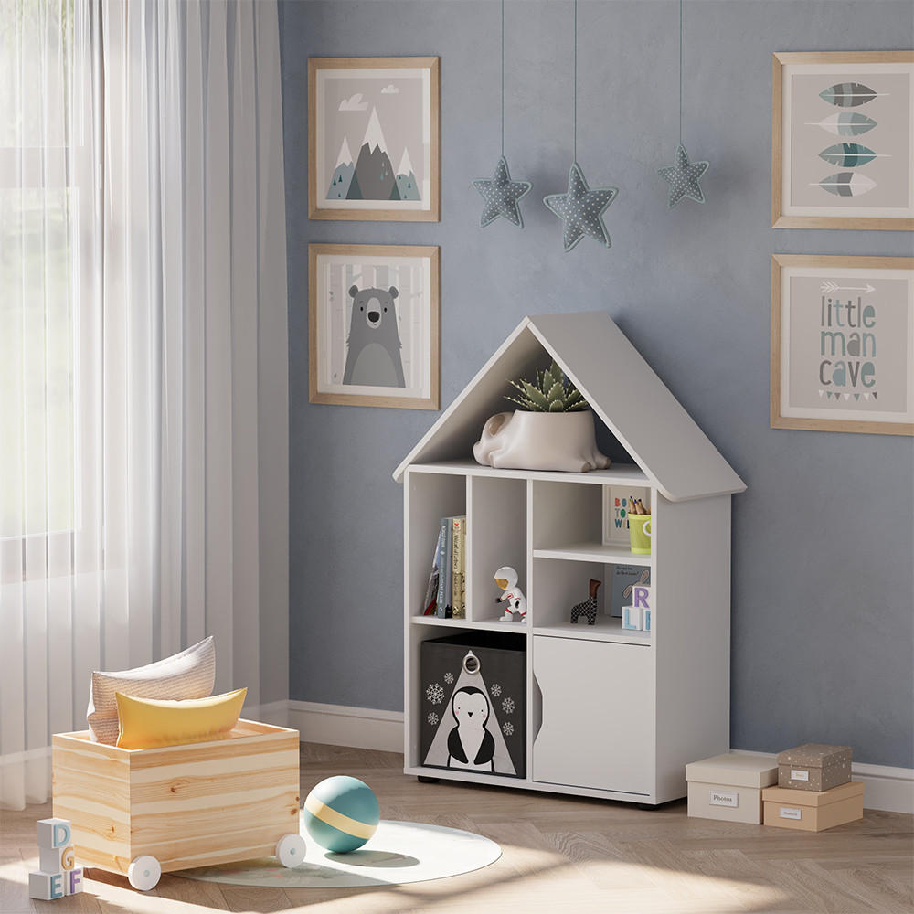 KINDERREGAL Estell Weiß 71 x 112.2 cm - Weiß, Holzwerkstoff (71/112.2/32.1cm) - Vicco