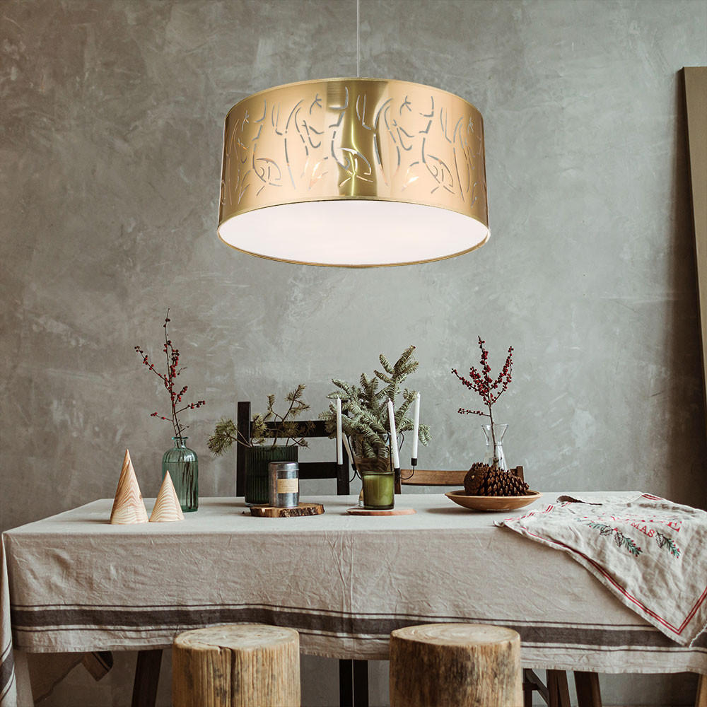 Thumbnail - Globo Lighting Hängeleuchte, Gold, Metall, Rund, 53x140x53 cm, Lampen & Leuchten, Innenbeleuchtung, Hängelampen, Pendell...