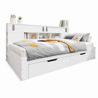 KINDERBETT 140/200 mit Schubladen, Regalen und Stauraum in Weiß - Weiß, Holzwerkstoff (140/200cm) - EVRYAE
