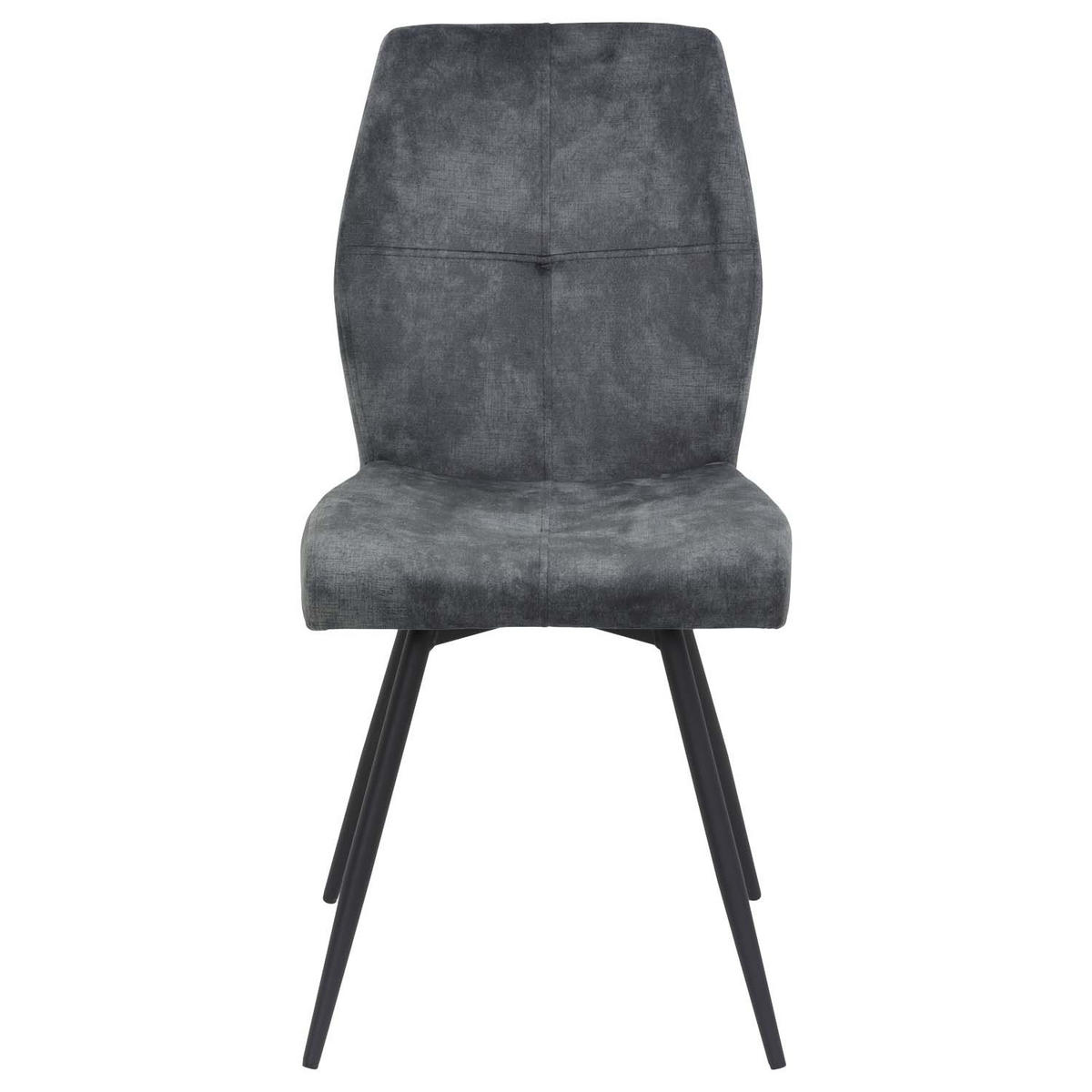 ESSGRUPPE Neelia, 5 tlg. - Tisch Betonoptik, 4 Stühle Anthrazit - Anthrazit/Schwarz, Holzwerkstoff/Textil (140/76/80cm) - Möbel Stellbrink