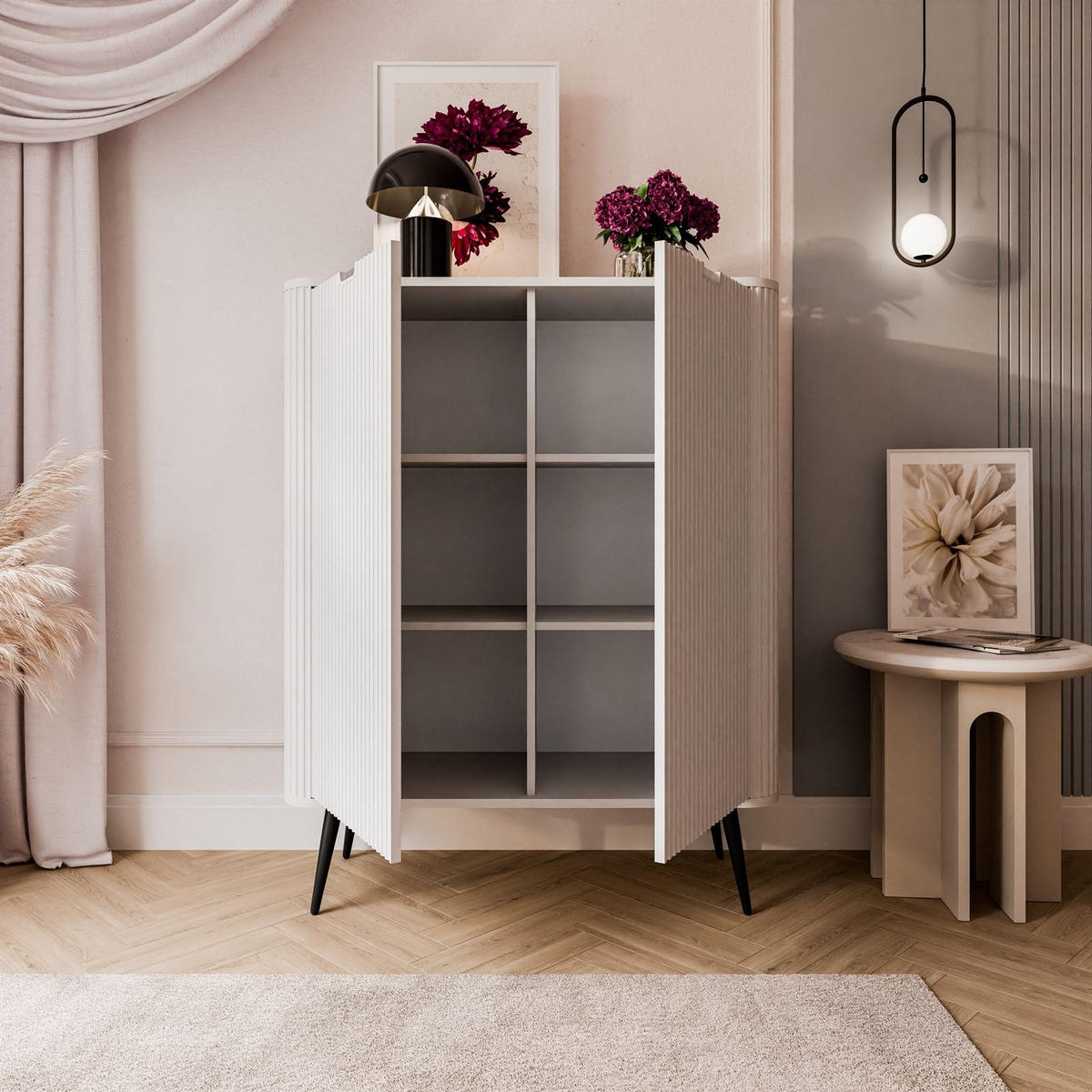 KOMMODE ZAIRA K103 zweitürig Weiß - Weiß, Holzwerkstoff (103/129/39cm) - Lookway