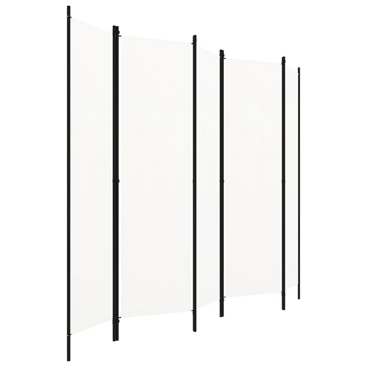 RAUMTEILER 5-teilig Weiß 250/180 Cm - Weiß, Textil (250/180/250cm) - vidaXL