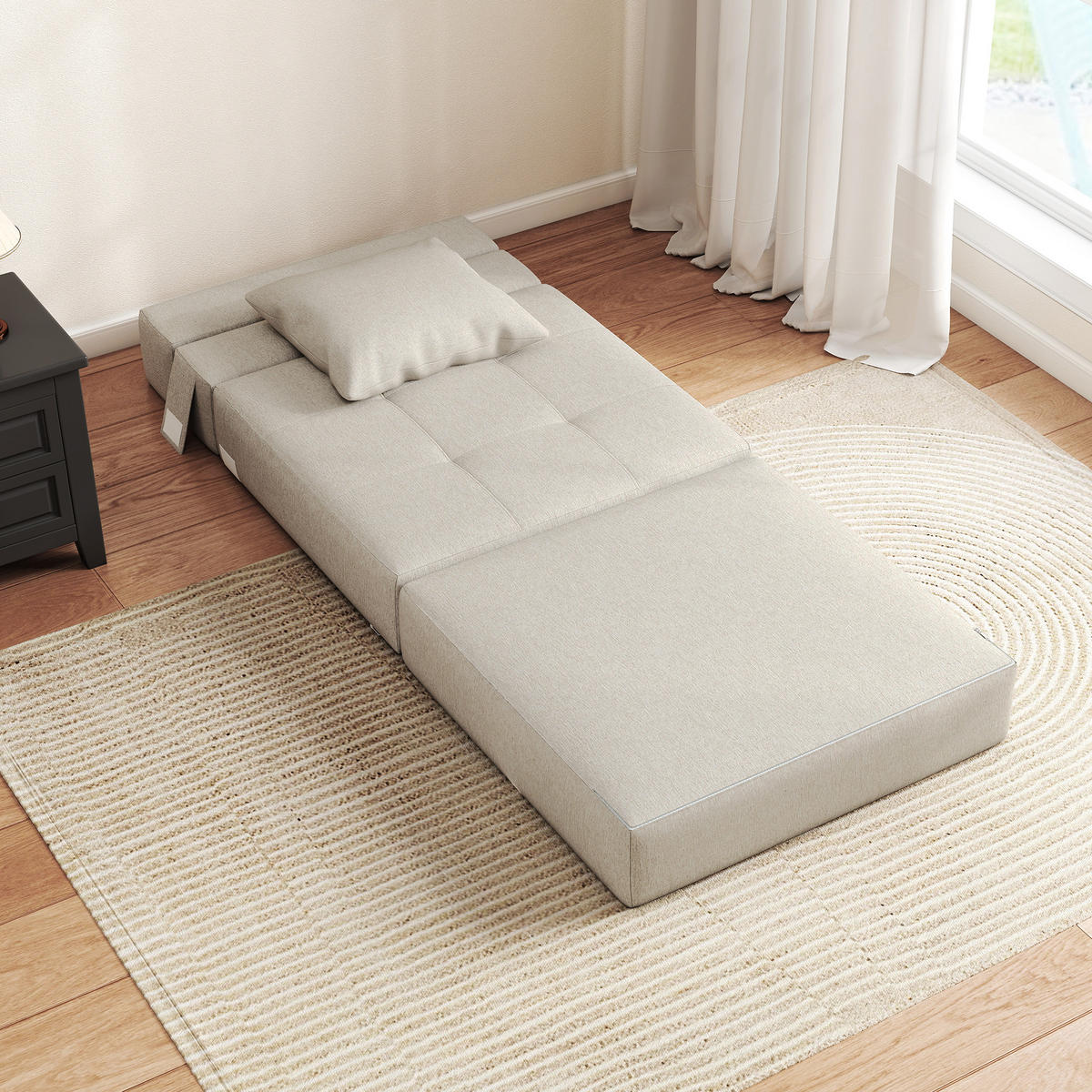 SCHLAFSESSEL DE-14621 mit abnehmbarem Kissenbezug Beige - Beige, Textil (70/61/70cm) - ComfortXL