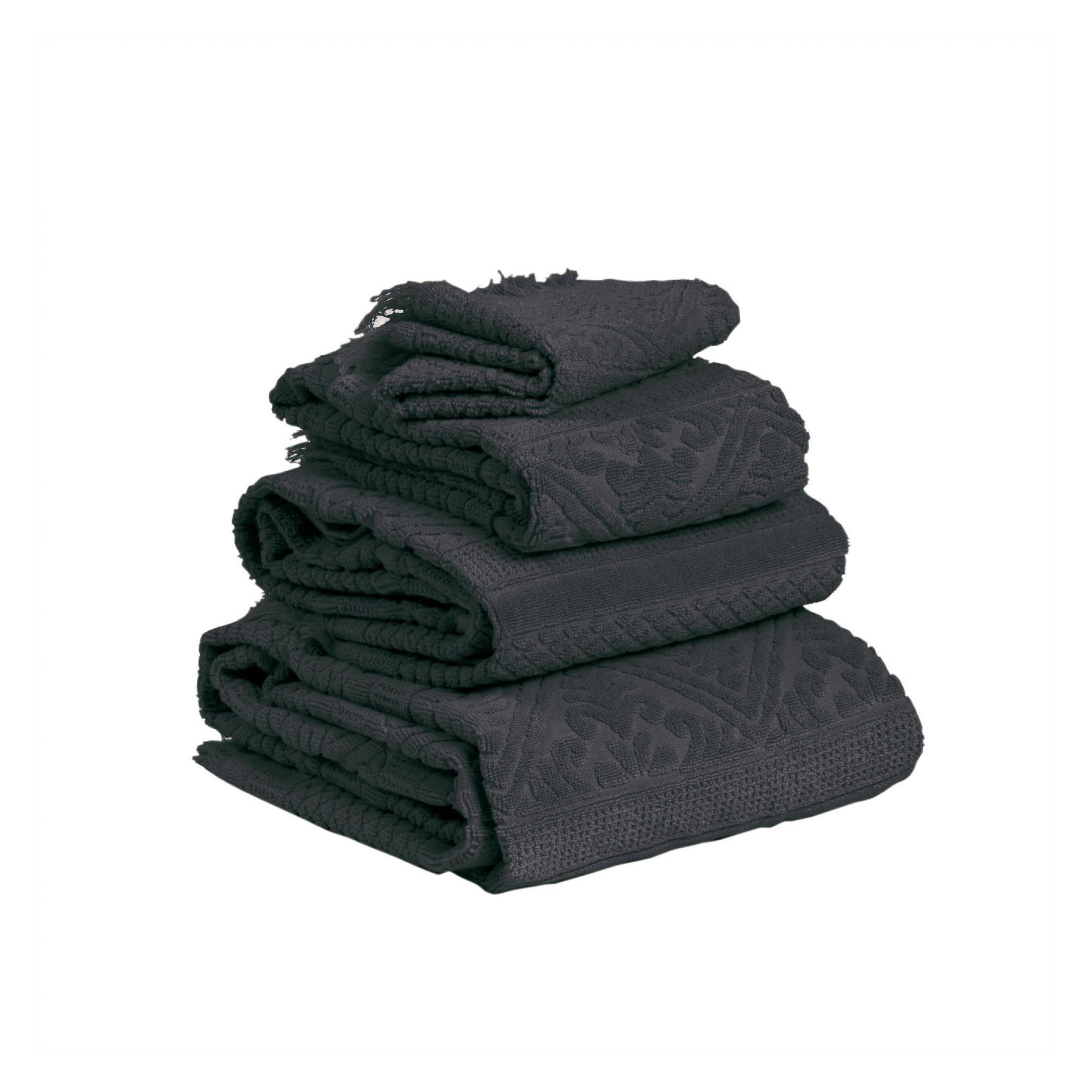 GÄSTETUCH Zoé carbonfarben 30 x 50 cm - Schwarz, Textil (30/50cm) - Vivaraise