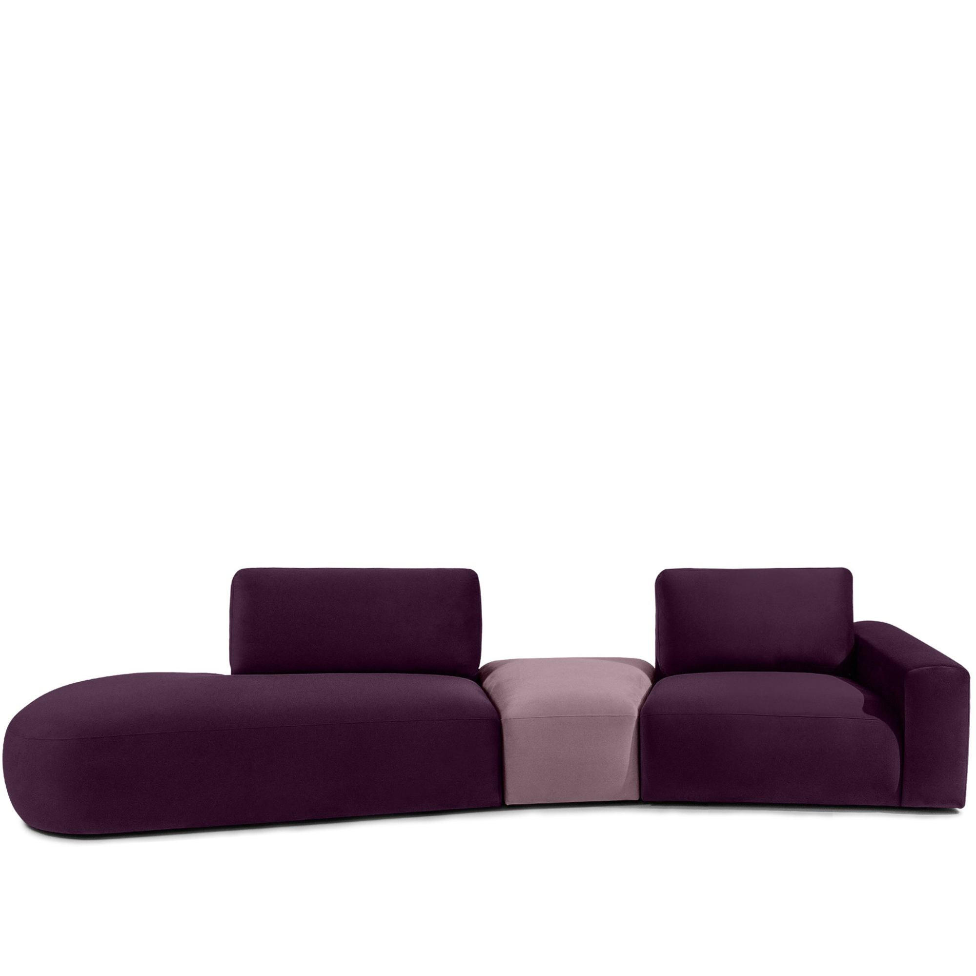 4-SITZER ECKSOFA ZUCCO Velour links, Violett - Violett, Textil (350/84/105cm) - KONSIMO®