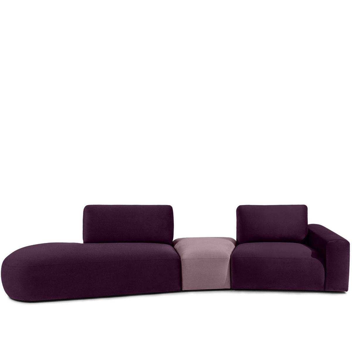 4-SITZER ECKSOFA ZUCCO Velour links, Violett - Violett, Textil (350/84/105cm) - KONSIMO®
