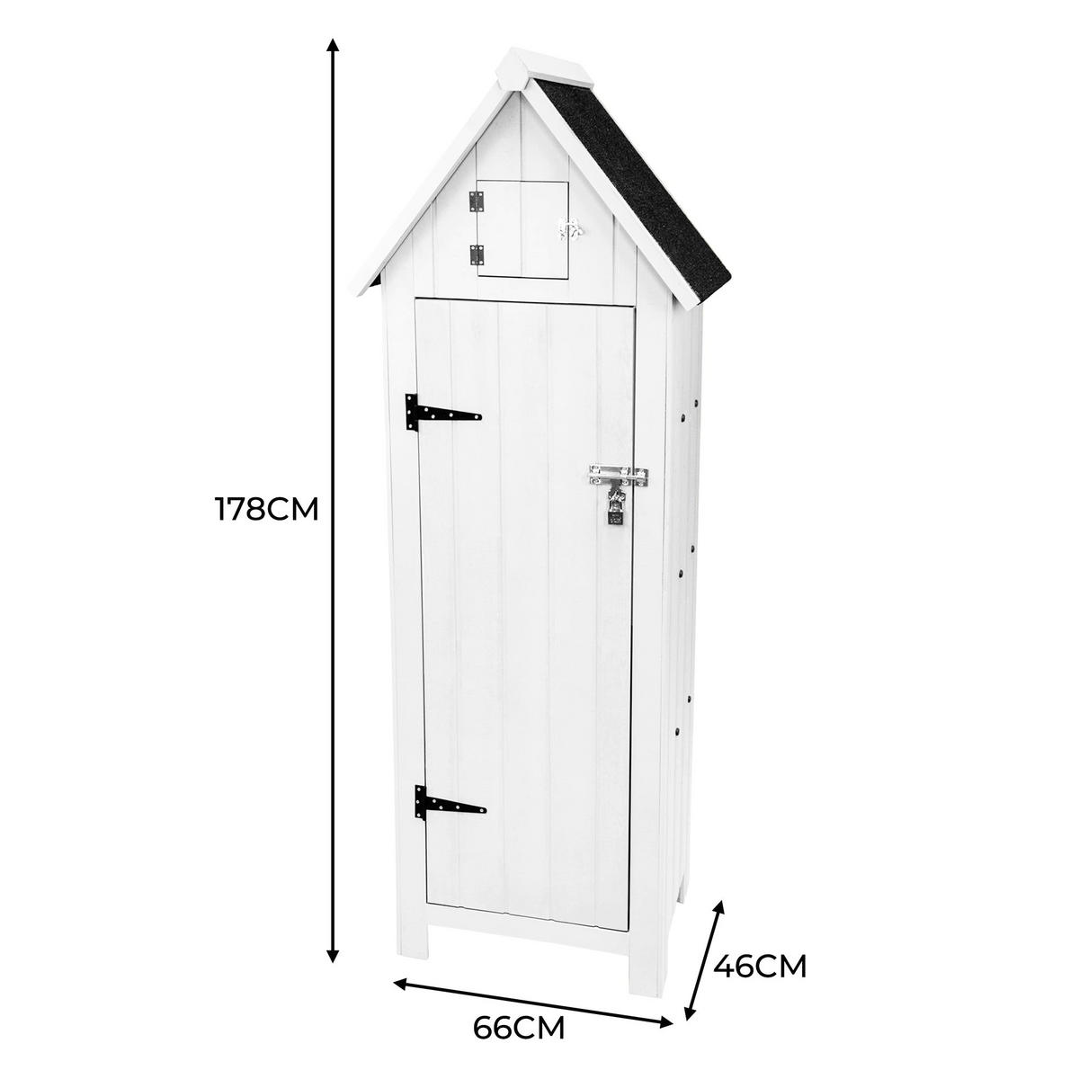 GARTENSCHRANK aus Holz – Weiß - Weiß, Holz (66/178/46cm)