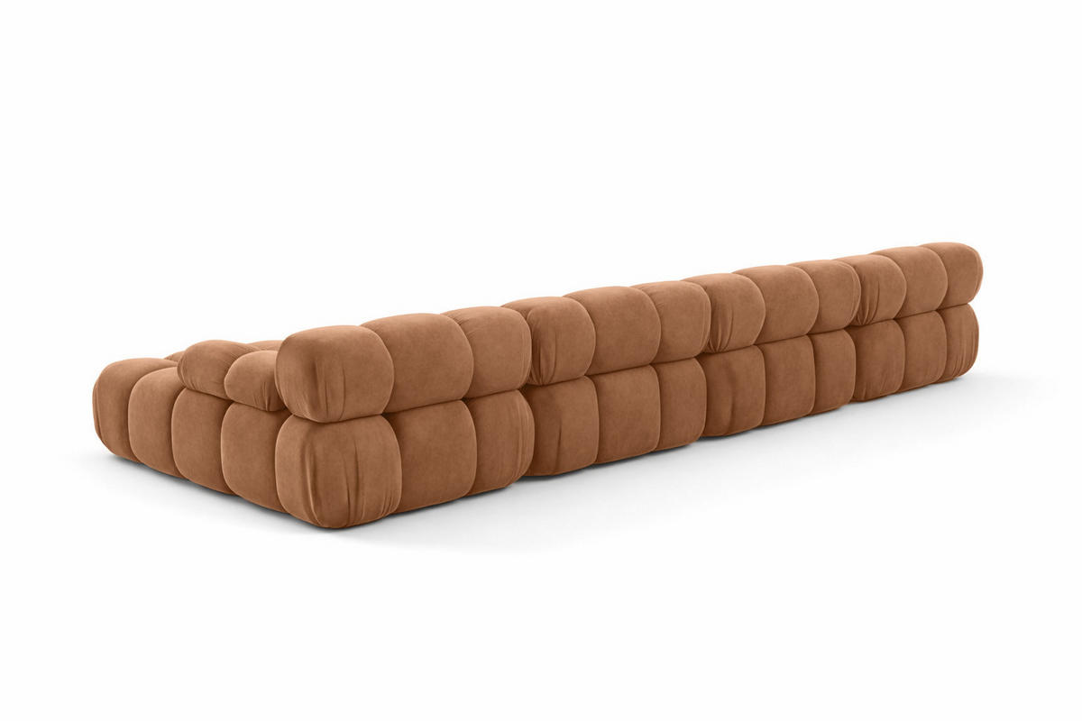 ECKSOFA U-Form XL, Stoff Velours Salvador, Dunkelbeige, Selia U XL - Beige, Holz (380/70/160cm) - Kaiser Möbel