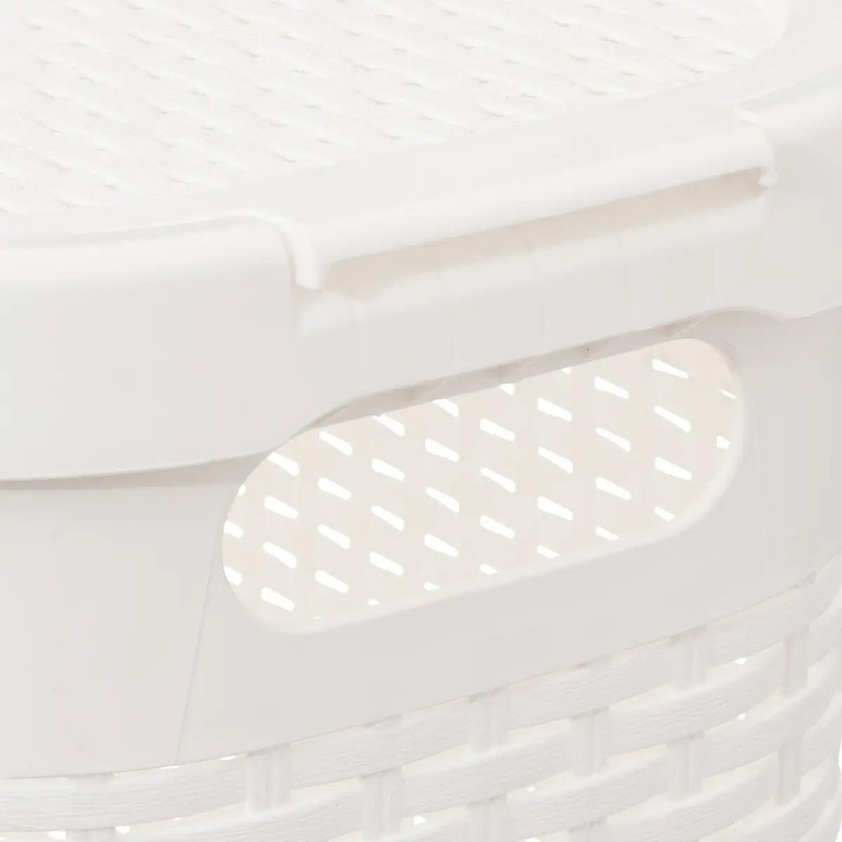 WÄSCHEKORB aus Kunststoff 40 l 46,4/26,5/60,5 cm - Weiß, Kunststoff (26.5/60.5/46.4cm) - 5five Simply Smart