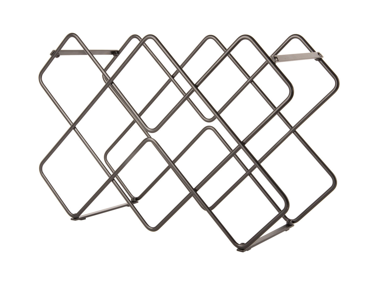 WEINREGAL aus Metall Diamonds 40,5/15,5/27,5 cm - Schwarz, Metall (15.5/27.5/40.5cm) - Present Time
