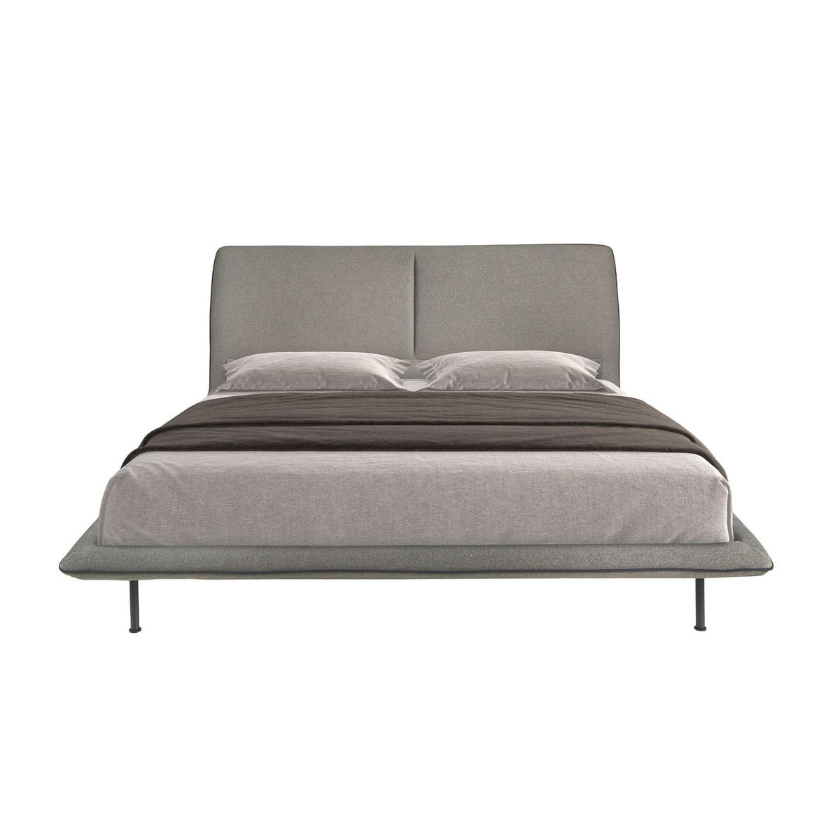 BETT aus Stoff 200/237/96 cm - Dunkelgrau/Schwarz, Holz/Textil (180/200cm) - ANGEL CERDA