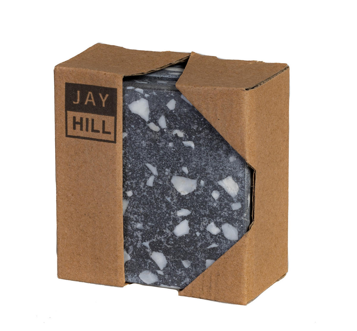 UNTERSETZER Terrazzo - Grau - 10 x 10 cm - 4 Stück - Grau, Naturmaterialien (10/10cm) - Jay Hill