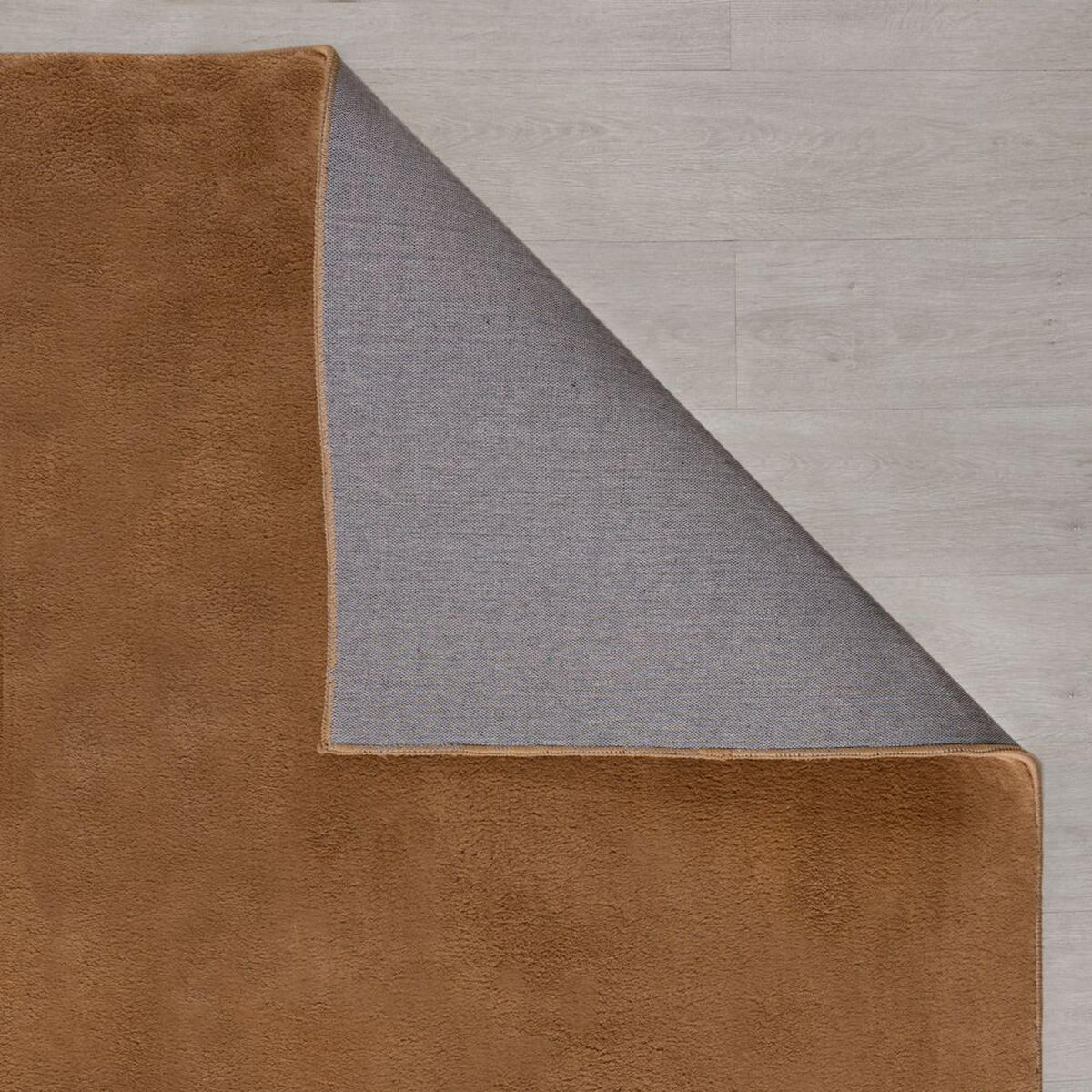 TEPPICH Uni-Design, kurzflor, mit Latexrücken BLITH, Braun 80x150 cm - Braun, Textil (80/150cm) - KADIMA DESIGN