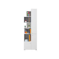 KINDERREGAL SIMON 04 Weiß/Grau 60/40/190 - Weiß/Grau, Holzwerkstoff (60/190/40cm) - Deine Möbel 24