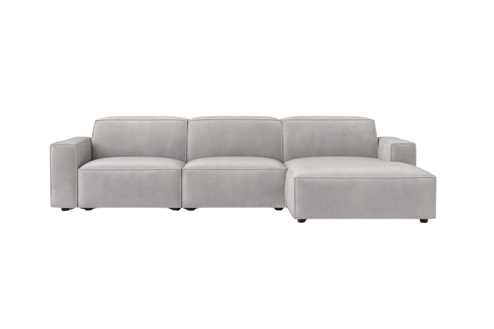 ECKSOFA Cursal L-Form, Stoff Salvador, Grau, Rechts - Grau, Holz (284/166cm) - Kaiser Möbel