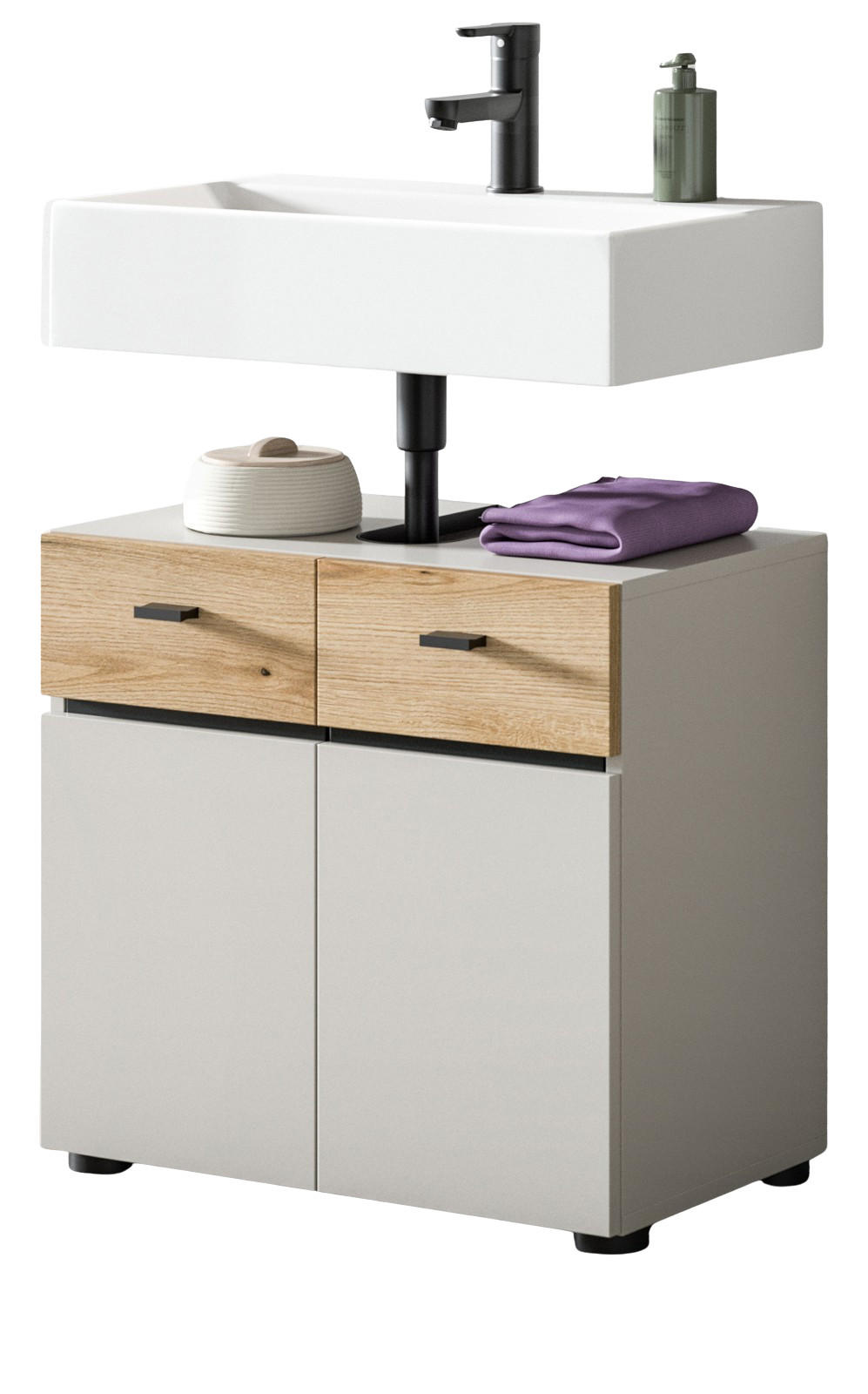 Inn.Furn Waschbeckenunterschrank Kaschmir, Eiche 60x56x35 cm