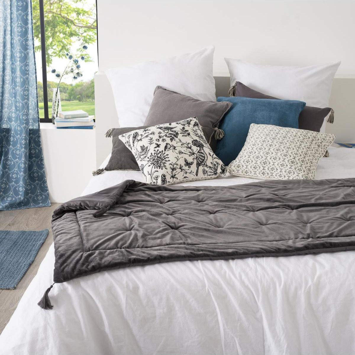 PLAID 80/180 cm - Grau, Textil (80/180cm) - Atmosphera Createur d´interieur