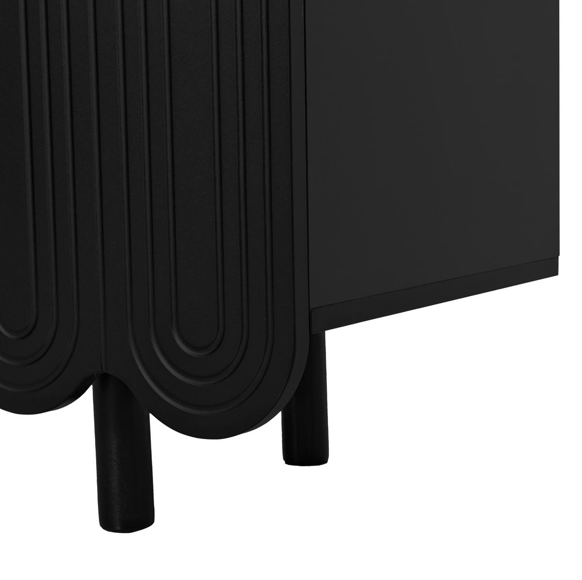 KOMMODE aus MDF 120x37,5x80,8cm in Schwarz mit 4 Türen - Schwarz, Holzwerkstoff (120/80.8/37.5cm) - Modfu