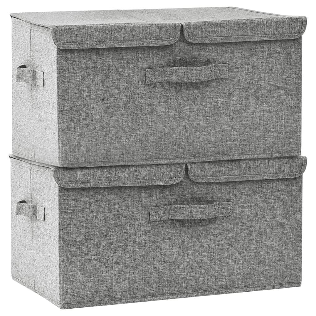 AUFBEWAHRUNGSBOXEN 2er set Stoff 50/30/25 Cm Grau - Grau, Textil (30/25/50cm) - vidaXL