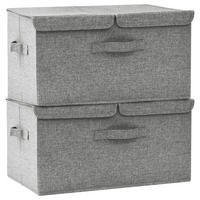 AUFBEWAHRUNGSBOXEN 2er set Stoff 50/30/25 Cm Grau - Grau, Textil (30/25/50cm) - vidaXL