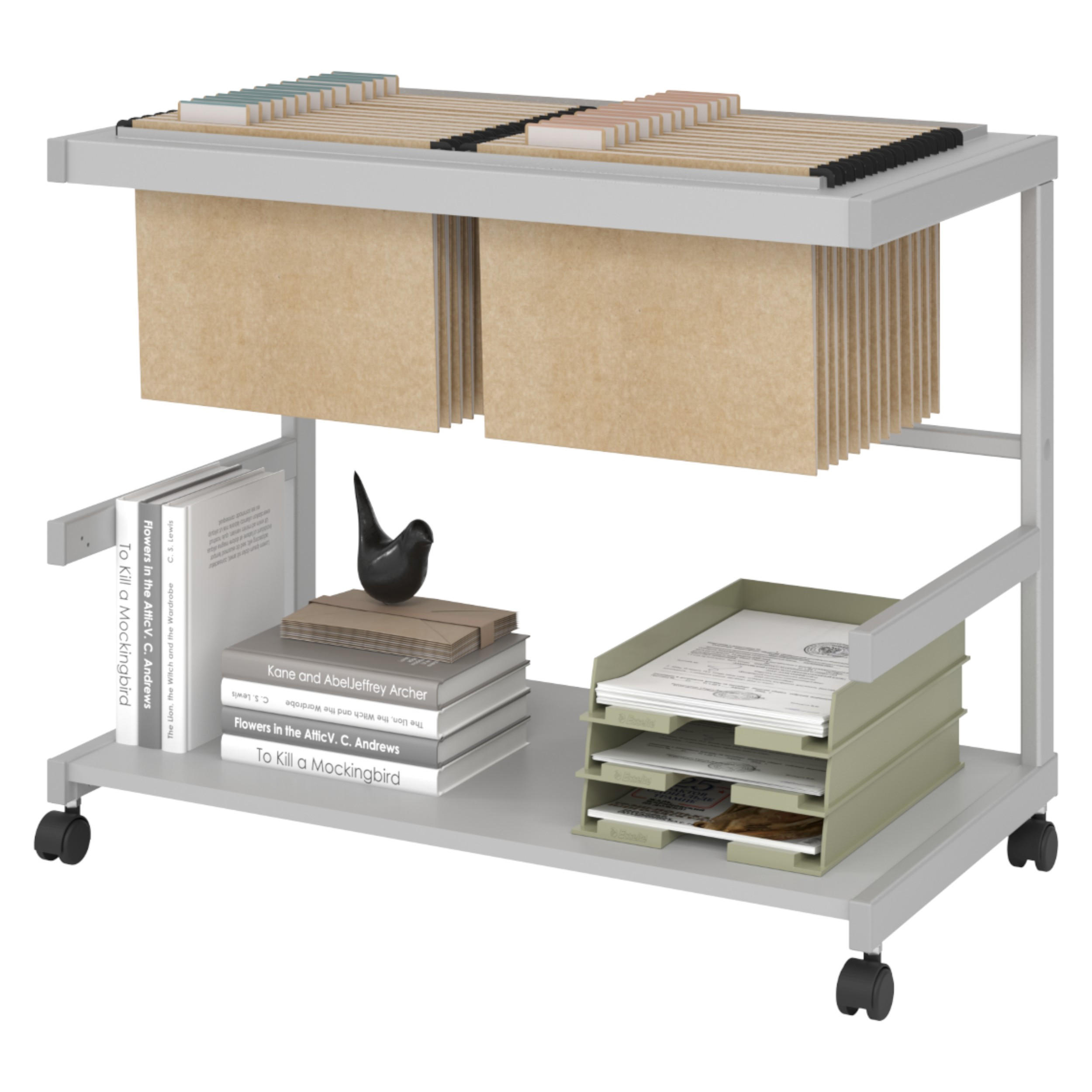 BÜROWAGEN auf Rollen 43/81/67 cm in Grau - Grau, Metall (81/67/43cm) - bümö