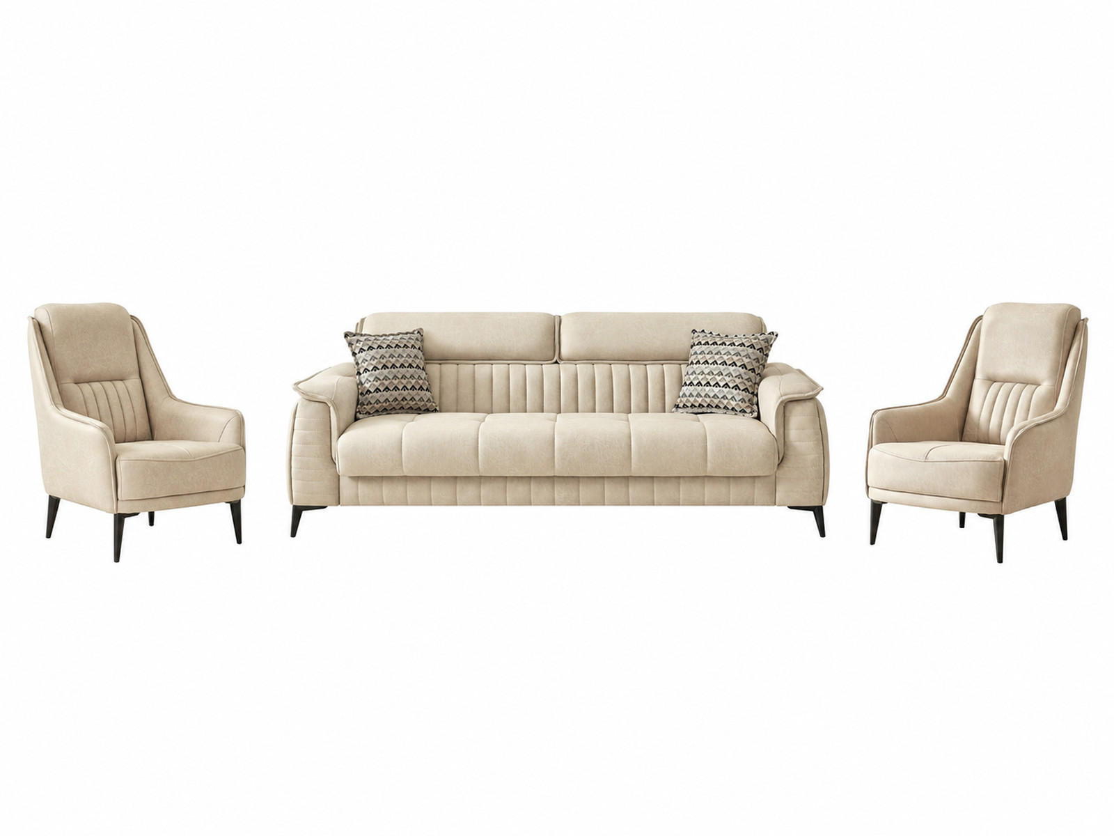 XXXLutz Sitzgarnitur Beige 243x85x95 cm
