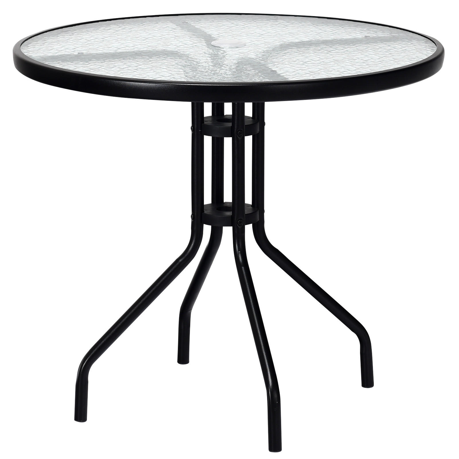 Costway Gartentisch Schwarz 70x71x70 cm
